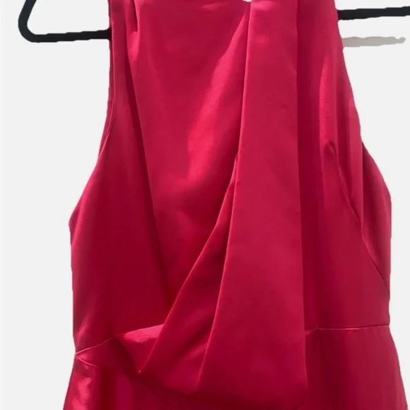Acler Fuchsia Pink Halter Satin Evening Dress - Picture 2 of 5
